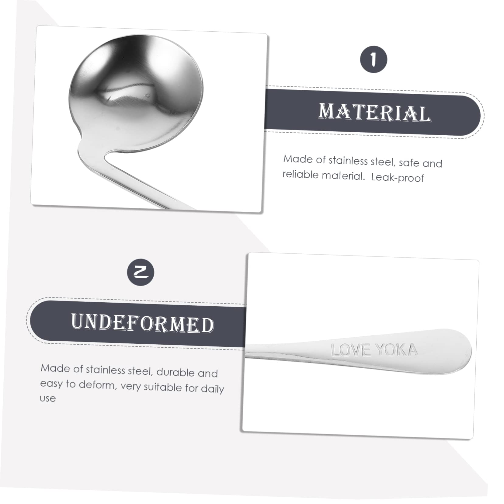 NULYLU Angled Spoon for Elderly Safe Food Feeding Auxiliary Spoon Comfortable Handles Stainless Steel Utensils