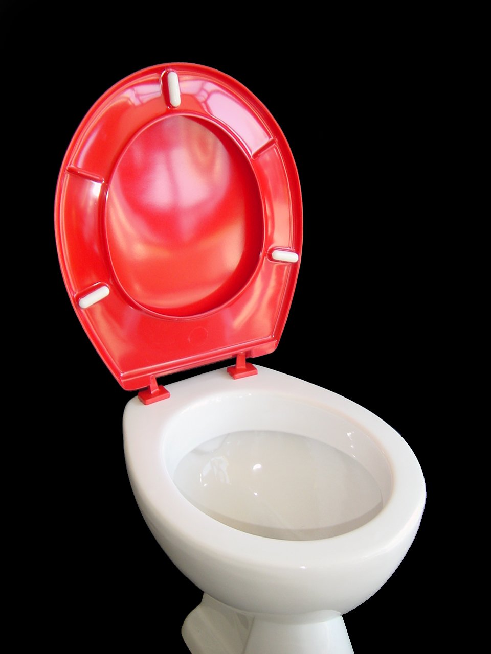 Universal WC-Sitz Aus Holz - Polyesterharz Beschichtet, Farbig (z.B. Rot), Verstellbar 12/17 Cm