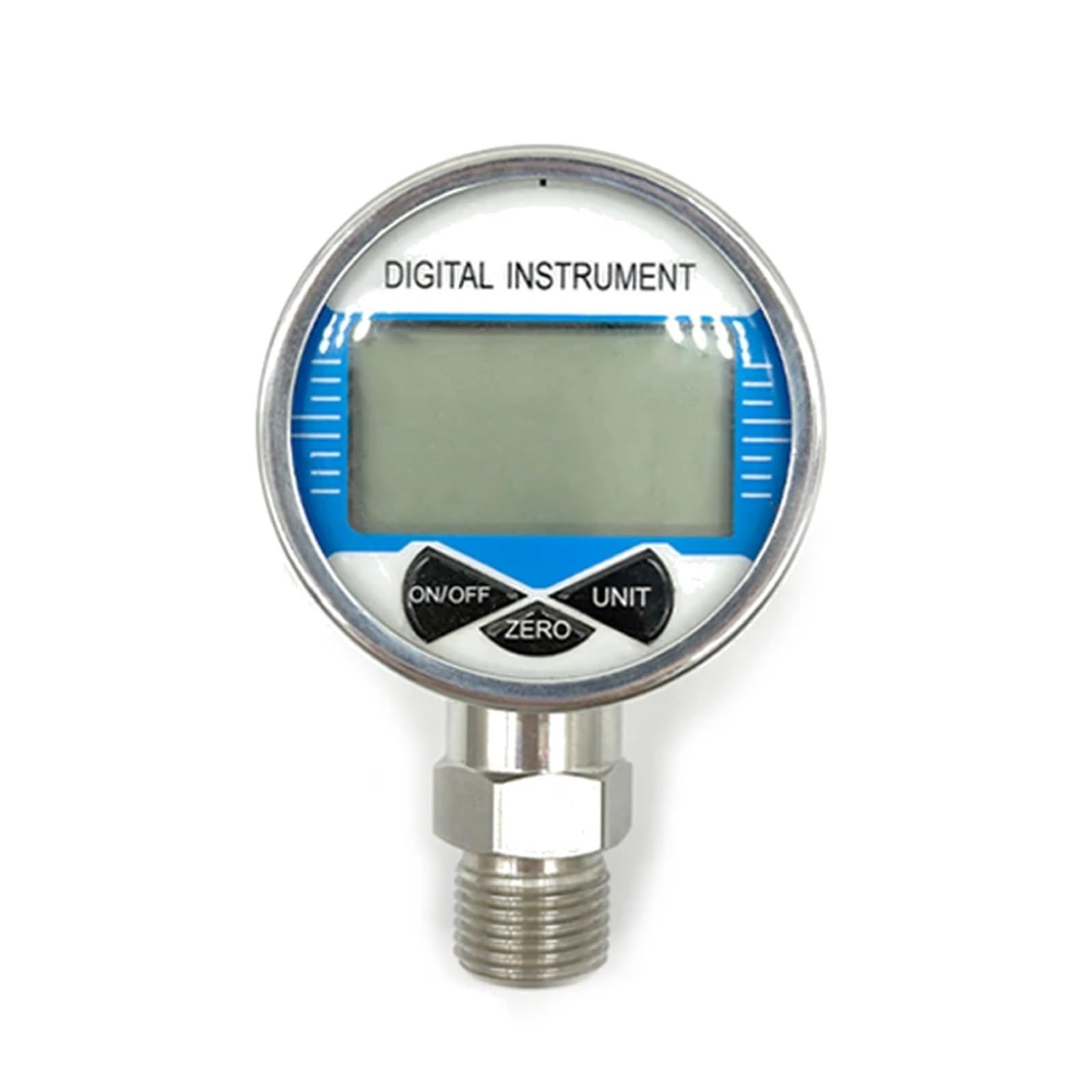 CIRONI Edelstahl-Wasser-Digitalmanometer, 60 MPa NPT1/4 NPT1/2 LCD-Digital-Manometer Manometer Druckmessgerät (Color : 80mm dial Diameter, Size : 0-100Mpa)