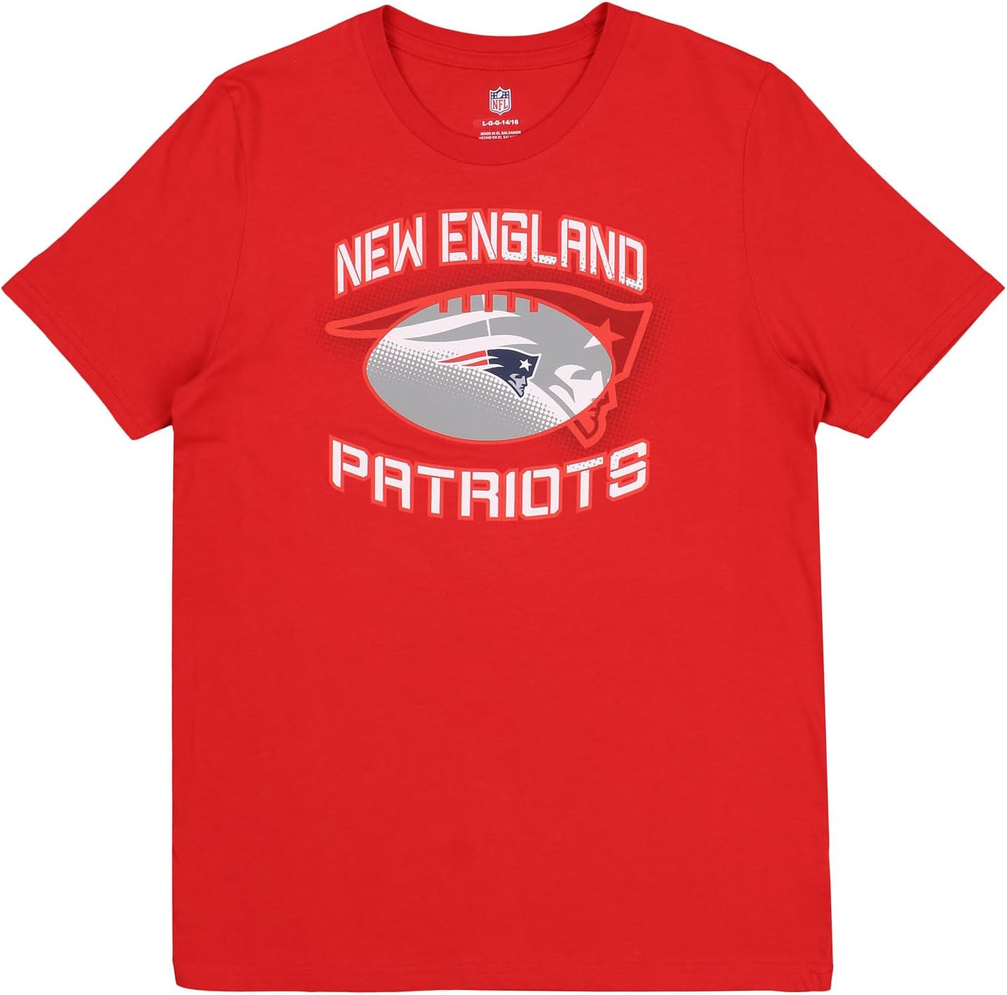 Outerstuf NFL Boys Youth New England Patriots Red Infinity Short Sleeve T-Shirt (8-18)