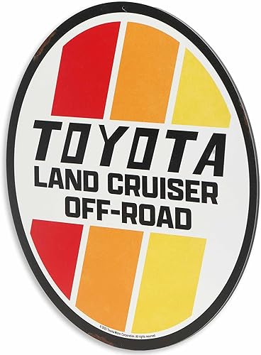 Miniatura 2 de Letrero redondo de metal para Toyota Land Cruiser Off-Road  Letrero retro de Toyota para garaje, tienda o cueva de hombre