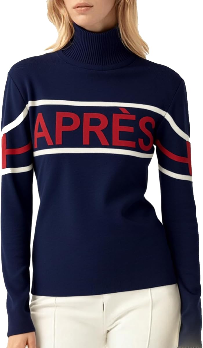 Suéteres de cuello alto para mujer, camisa Apres Ski con orificios para las orejas y los pulgares, Tops térmicos de invierno de ajuste grueso y pesado, XS-L
