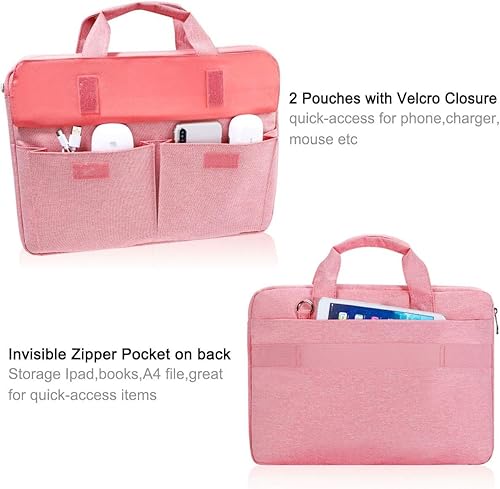 Miniatura 6 de LANDICI Funda de transporte para laptop de 13 a 14 pulgadas con correa para el hombro, funda delgada e impermeable para computadora compatible con