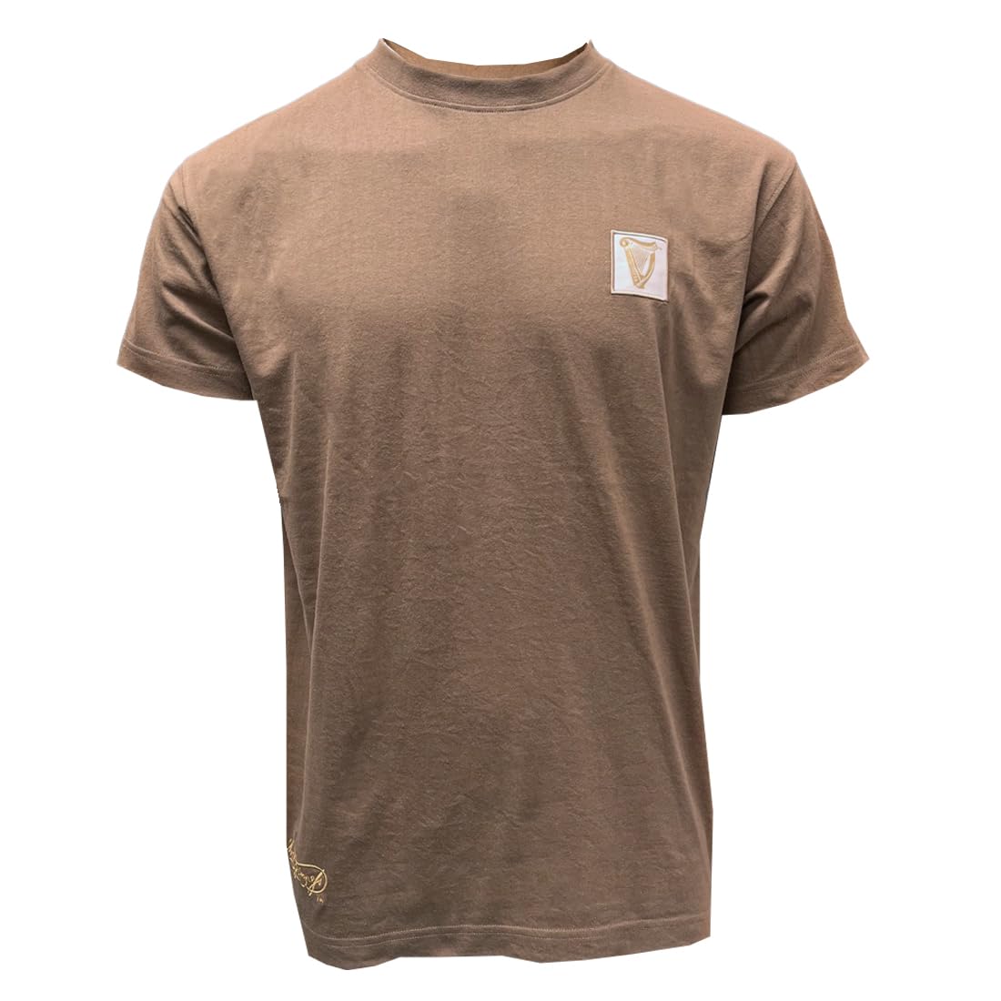 Guinness Tan Harp Patch Label Premium T-Shirt (UK, Alpha, M, Regular, Regular)