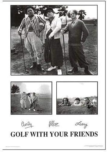 Buyartforless Golf with Your Friends - Póster de The Three Stooges de 36 x 24 pulgadas, diseño clásico de comedia humorística, imágenes fijas