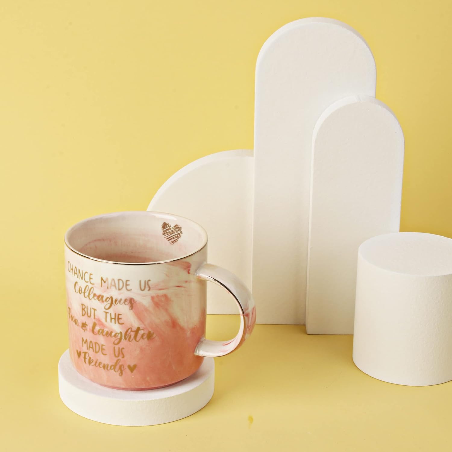 Birthday Gifts for Coworker Female Friends - Best Going Away Coworkers BFF Gift for Women - Work Bestie Friend Leaving Going Away Farewell Present - Chance Made Us Colleagues - Pink 11.5oz Coffee Cup - Image 6