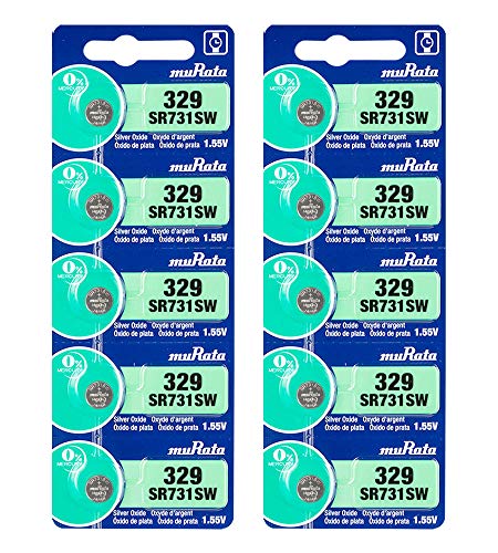 Batería Murata 329 SR731SW Silver Oxide 1.55V Pack 10
