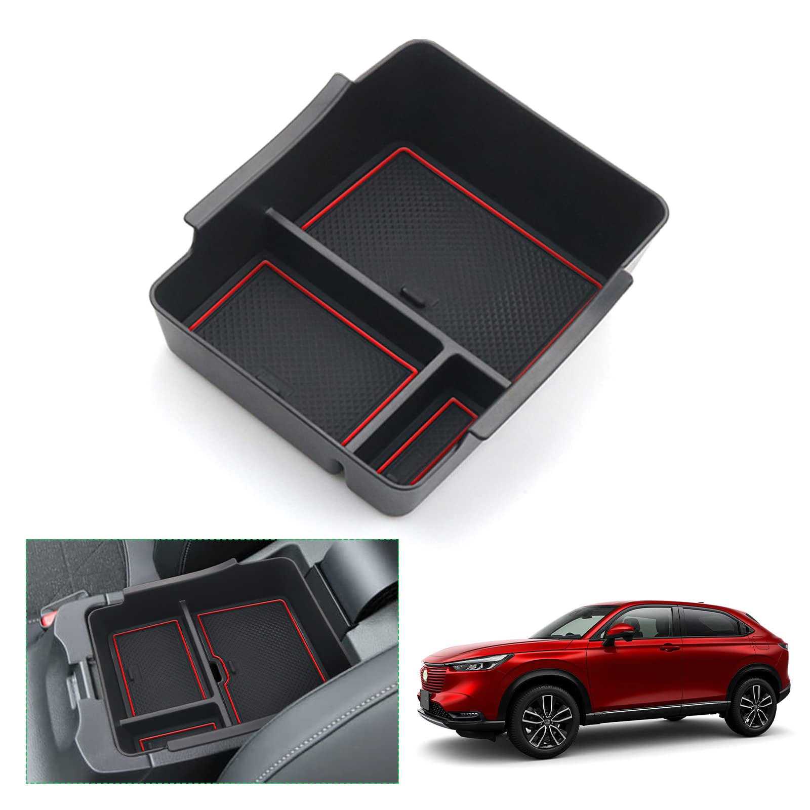 Organizer Per Bracciolo Honda HR-V 2022-2025 - Vanetto Portaoggetti Nero - Foto 10