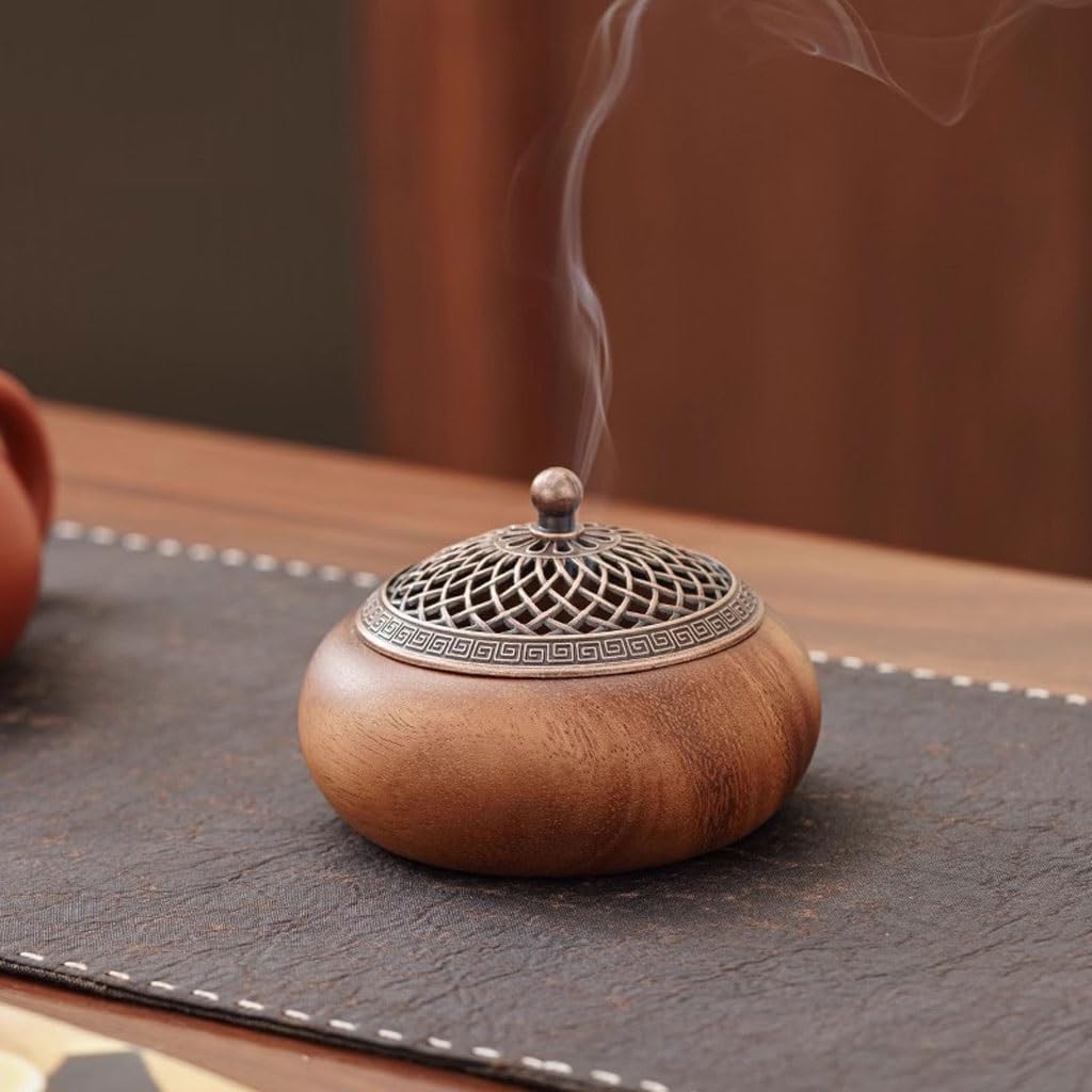 Quemador de incienso de cascada, quemador de incienso de madera maciza, estilo chino, creativo quemador de aromaterapia zen para adornos, quemador de incienso de reflujo