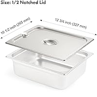 Vista 133 de CURTA Paquete de 6 cubiertas de sartén de mesa de vapor de tamaño 1/4 con asa, NSF, tapa de bandeja de hotel, tapa de comida de catering