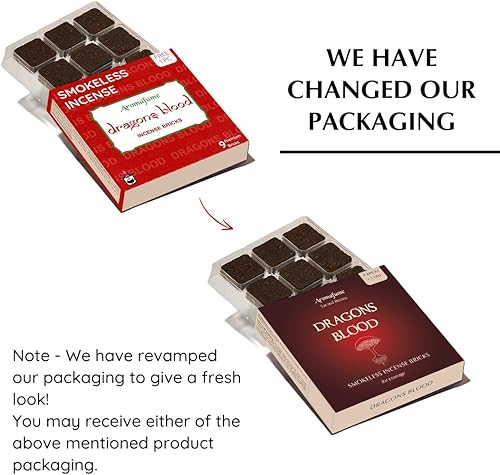 Miniatura 2 de Aromafume Ladrillos de incienso de sangre de dragones (3 bandejas x 9 piezas cada una) Ideal para generación de vibraciones positivas, limpieza de