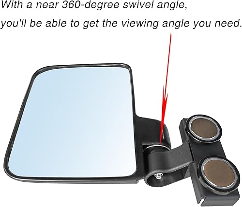 Miniatura 6 de MAMIKO Espejos laterales magnéticos universales para carrito de golf, sin perforaciones, compatibles con EZGO Yamaha Club Car Railing Magnet Tractor
