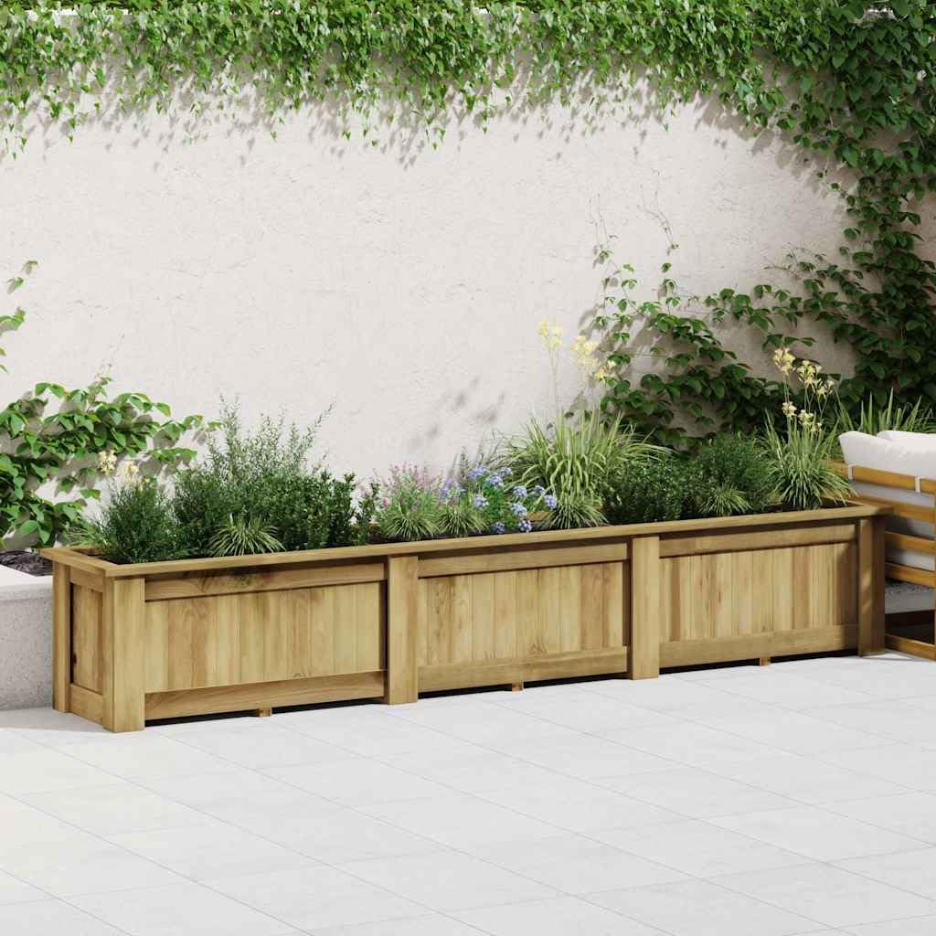 Hochbeet 291 x 50 x 50 cm aus imprägniertem Kiefernholz wetterfest für Garten Balkon Terrasse mit großem Pflanzkasten und einfacher Montage