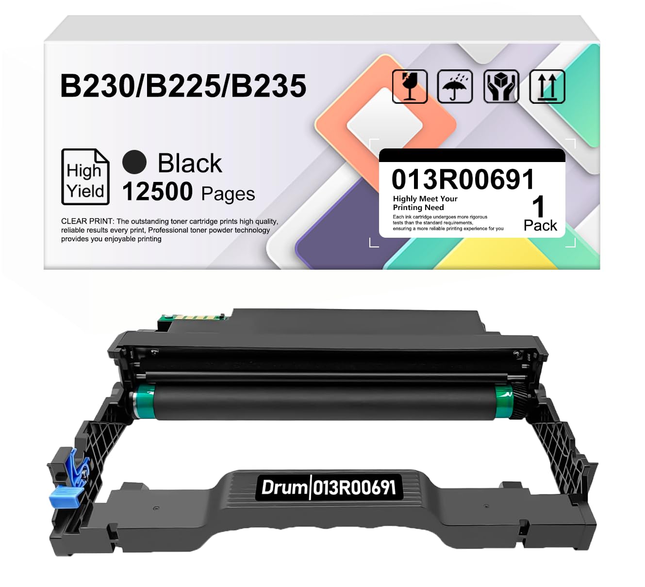 013R00691 Drum Unit Compatible Replacement for Xerox B230/B225/B235 Drum for Xerox B230 B225 B235 Printer(12,500Pages, 1 Pack)