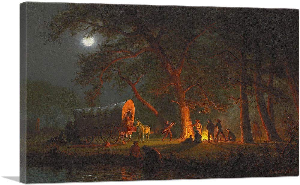 Amazon.com: ARTCANVAS Oregon Trail Campfire 1863 Canvas Art Print