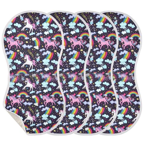 Muslin Baby Burp Cloths Set of 1, Soft Absorbent Pastel Horse Sparkle Cotton Burping Cloth, Milk Spit Up Rags for Newborn Unisex, 22 x 11 Inch3