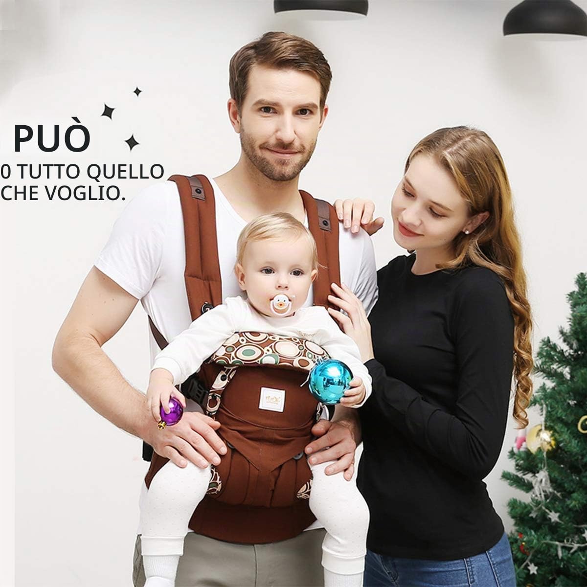 SONARIN Premium Marsupio Neonati Ergonomico,Baby Carrier,Porta Bebè,Cappuccio Rimovibile,da neonato a bambino (0-48 mesi),Supporto per la Testa,Carico massimo 20 kg(Rosso Scuro)