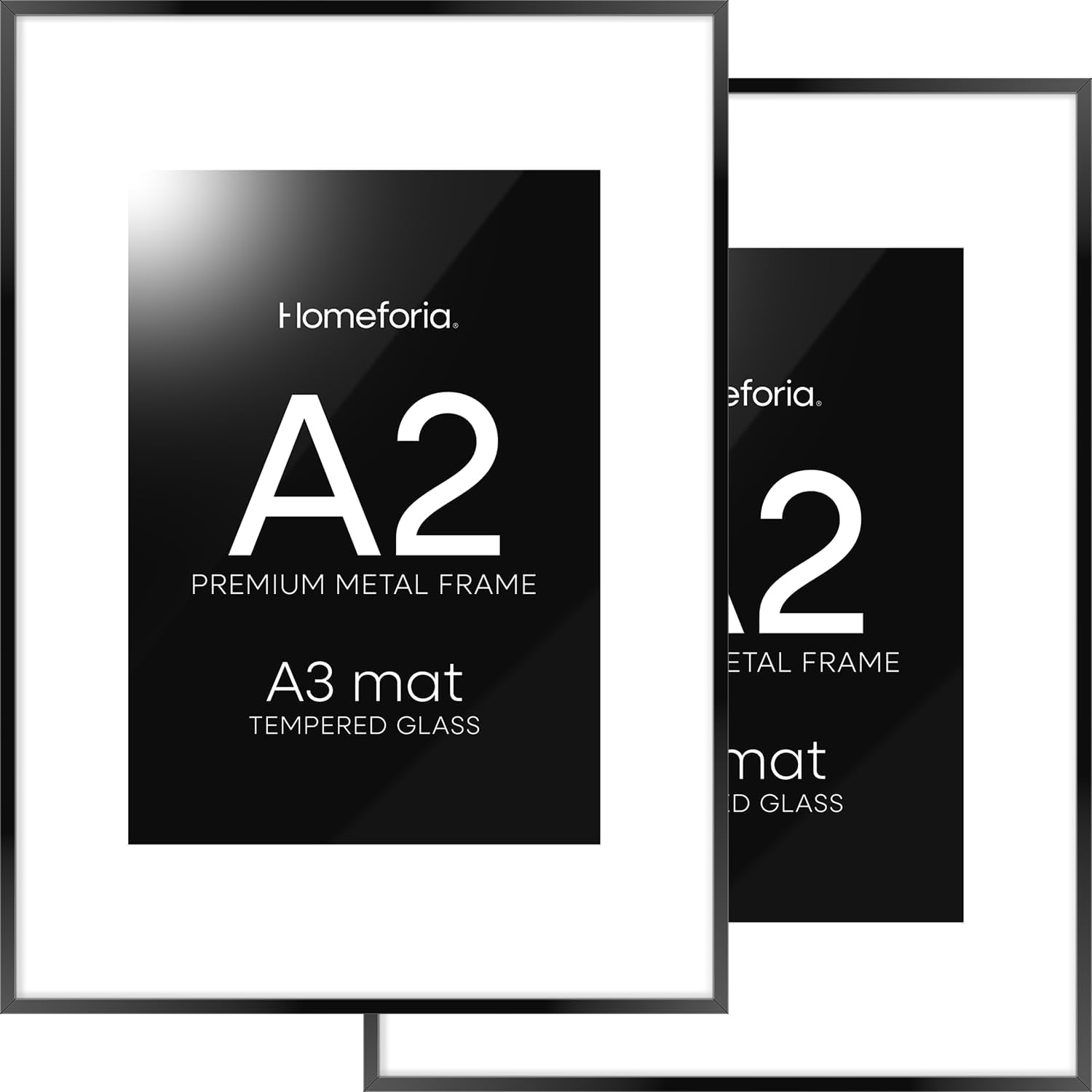 Homeforia A2 Picture Frame Set, Black Metal 16.5 x 23.5 in
