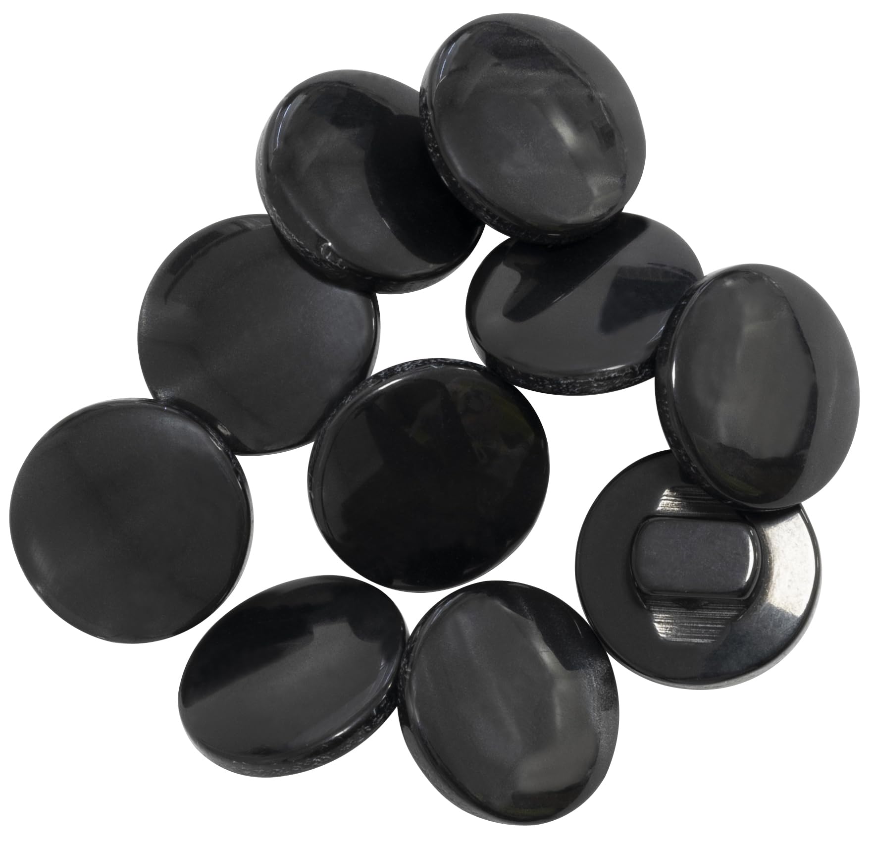 12 Bottoni A Coda Metallici - Nero/Argento 25x10 Mm Per Cucito - Foto 10
