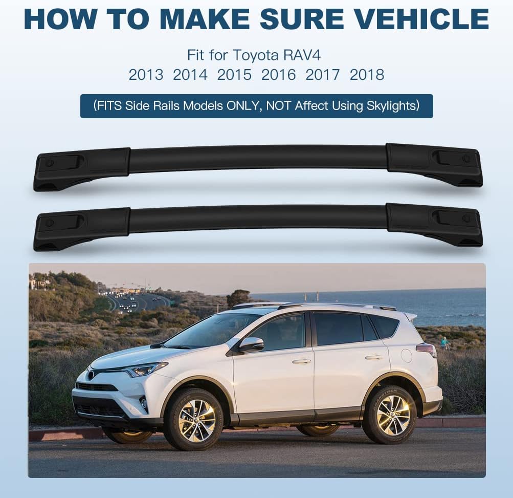 ECCPP Roof Rack Cross Bar Roof Rack Cross Bars Luggage Cargo Carrier Rails Fit for 2013-2018 for TOYOTA RAV4 Sport Utility 2.5L,Aluminum