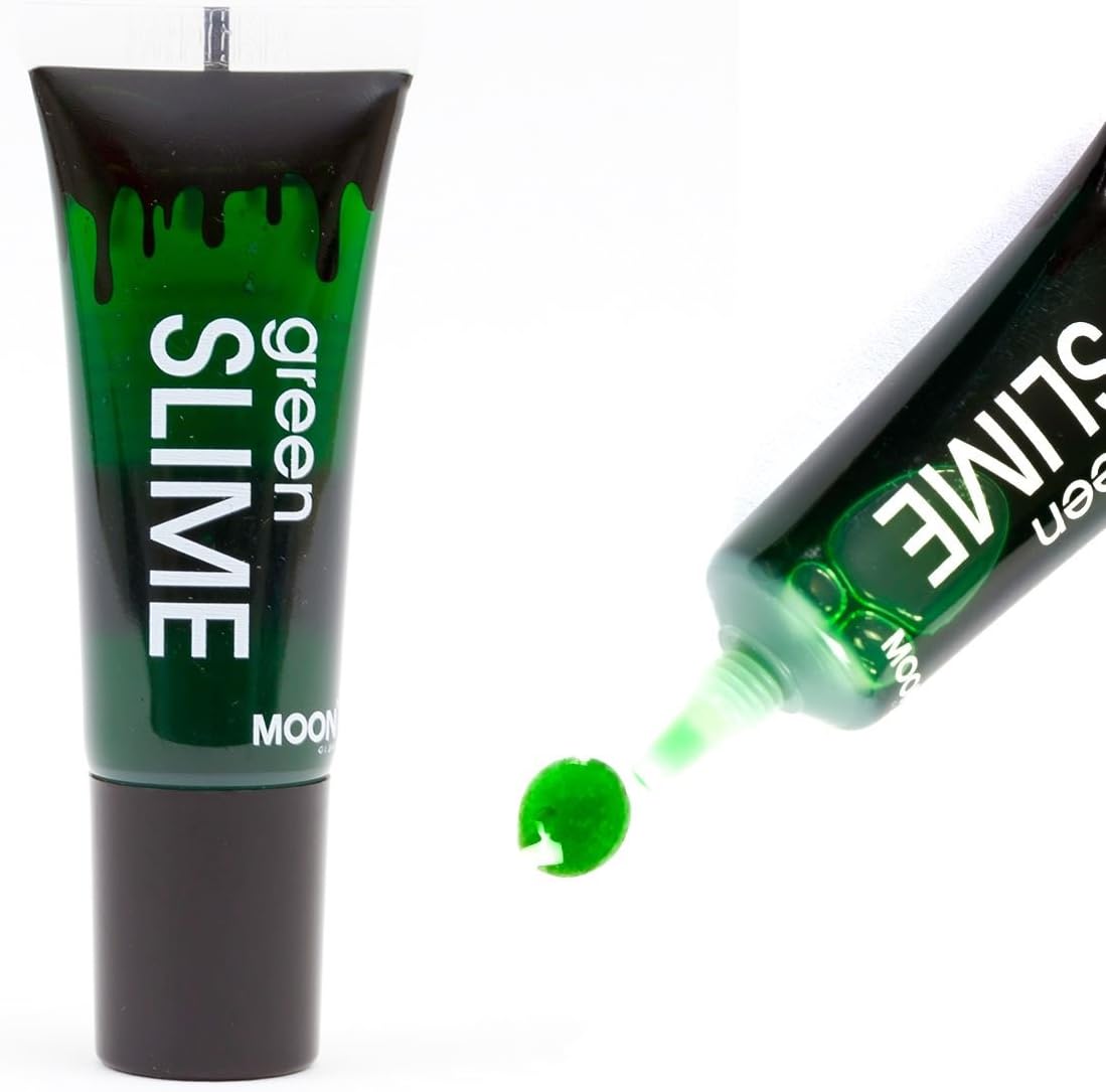 Green Slime with Applicator by Moon Terror | 10ml | Fake Blood | SFX Make up for Halloween Vampire Zombie Theatre Stage | Special Effects Make up