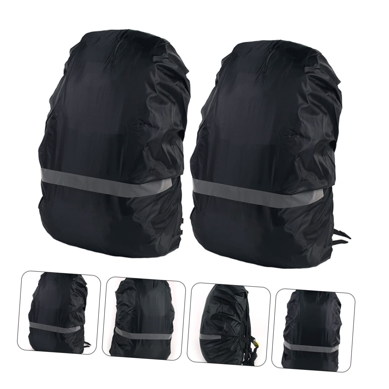 Toddmomy 2pcs Backpack Rain Reflective Stripe Elastic Edging Design for Various Outdoor Shield for Hiking Camping and Travel Safety