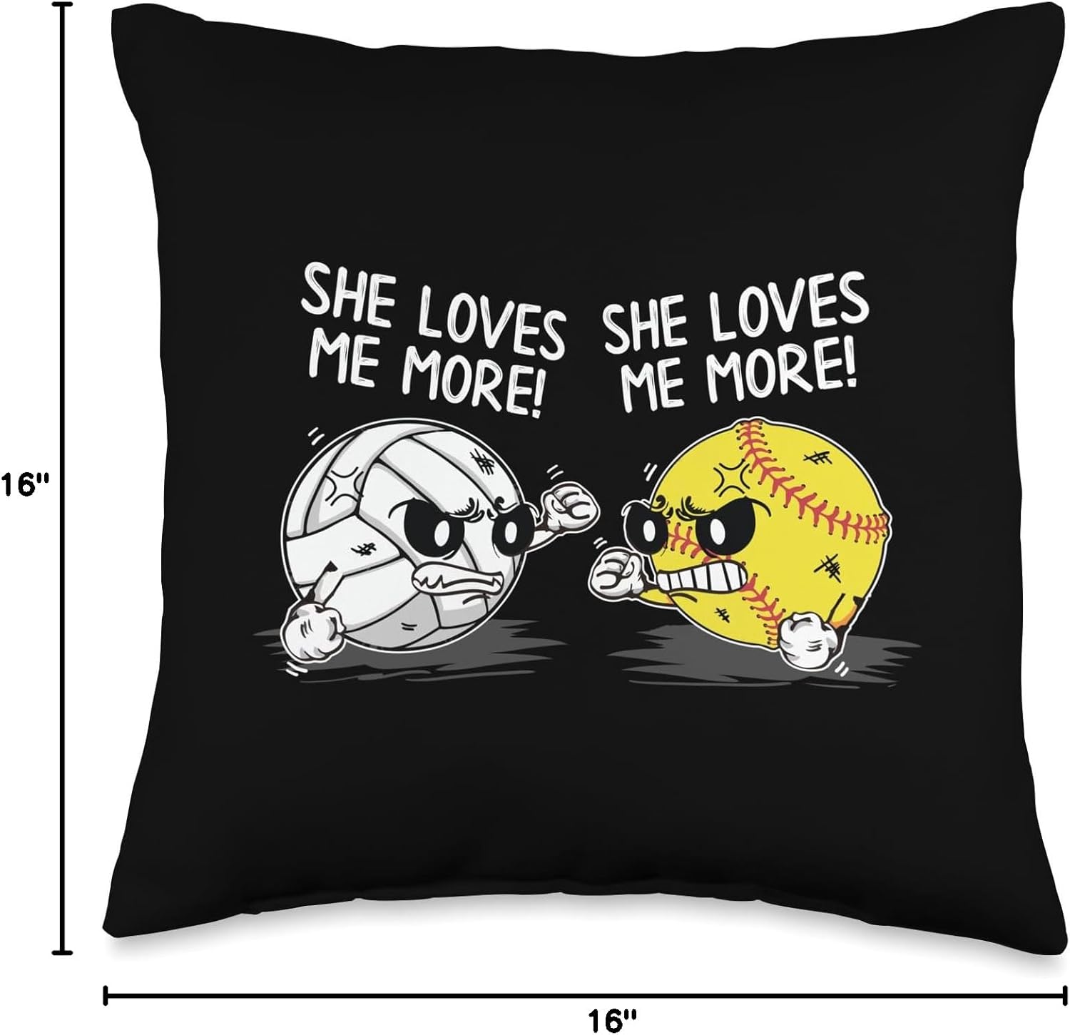 She Loves Me More - Volleyball Softball - Sports Lover Gifts Throw Pillow