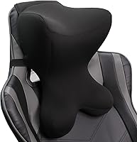 Newsty Car Neck Pillow: Ergonomic Memory Foam Headrest Support for Driving, Office & Gaming Chairs - Adjustable Strap, Removable Cover (Black)