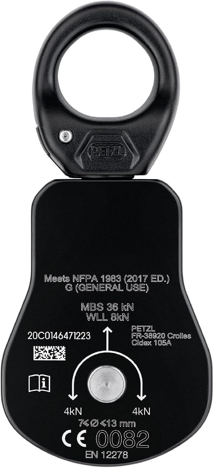 PETZL, Spin L1, Simple Pulley With Very High Output With Walker, Yellow, One Size, Unisex-Adult - Image 3