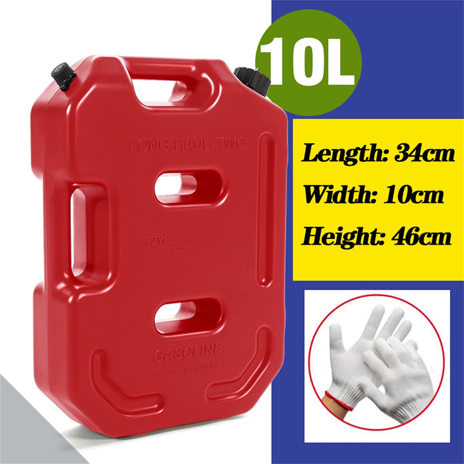 CGF- Taniche Carburante Tanica di plastica da 10 Litri con beccuccio - Giallo, Rosso, Verde Scuro - Trasporto efficiente del Carburante - Backup di Emergenza per Veicoli