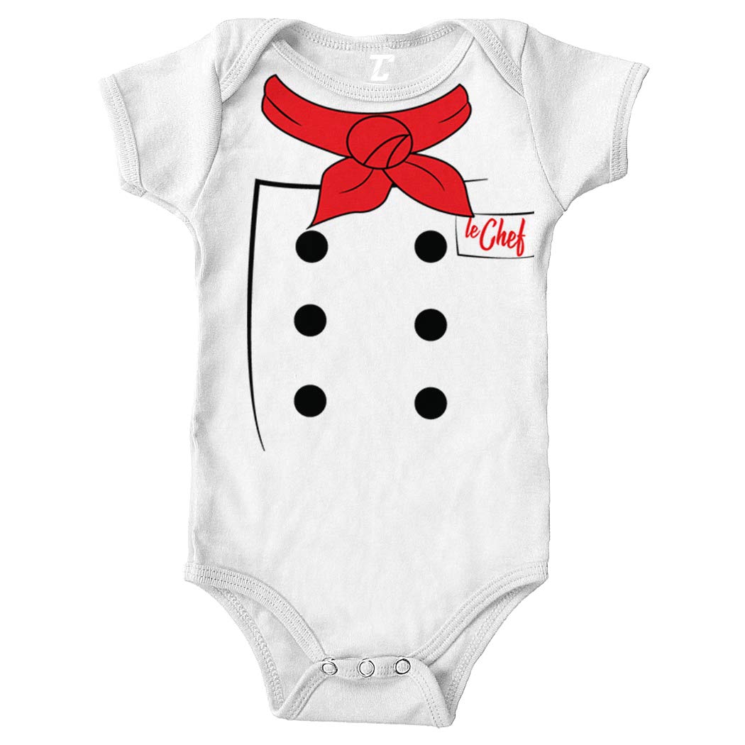 Tcombo Chef Outfit - Cook Bake Prepare Food Bodysuit (White, 6 Months)