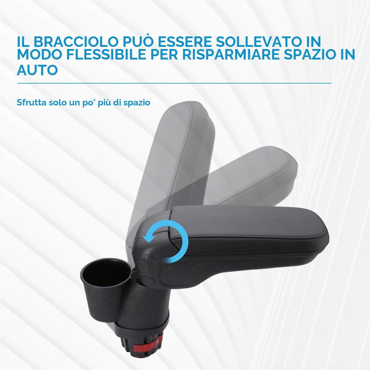 Bracciolo centrale pieghevole con vano portaoggetti contenitore per Smart 453 Fortwo Forfour Folding