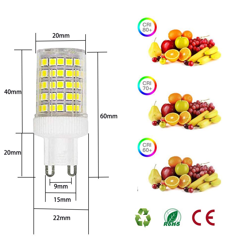GOUGEER 15 Stück G9 10W LED Glühbirnen Ersatz der 100W Halogenlampe G9 1000 Lumen, kaltweiß 6000K, Keramiksockel, Nicht Dimmbare Glühlampe für die Beleuchtung zu Hause, g9 Kapselbirnen
