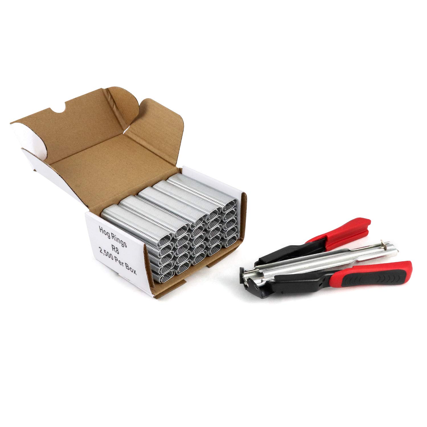 QWORK Pinza Sparachiodi Hog Ring Pistola C clip per Gabbie Cuscini Auto 2500pz