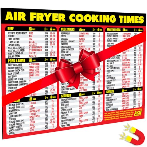Air Fryer Magnetic Cheat Sheet - Large Print Easy to Read