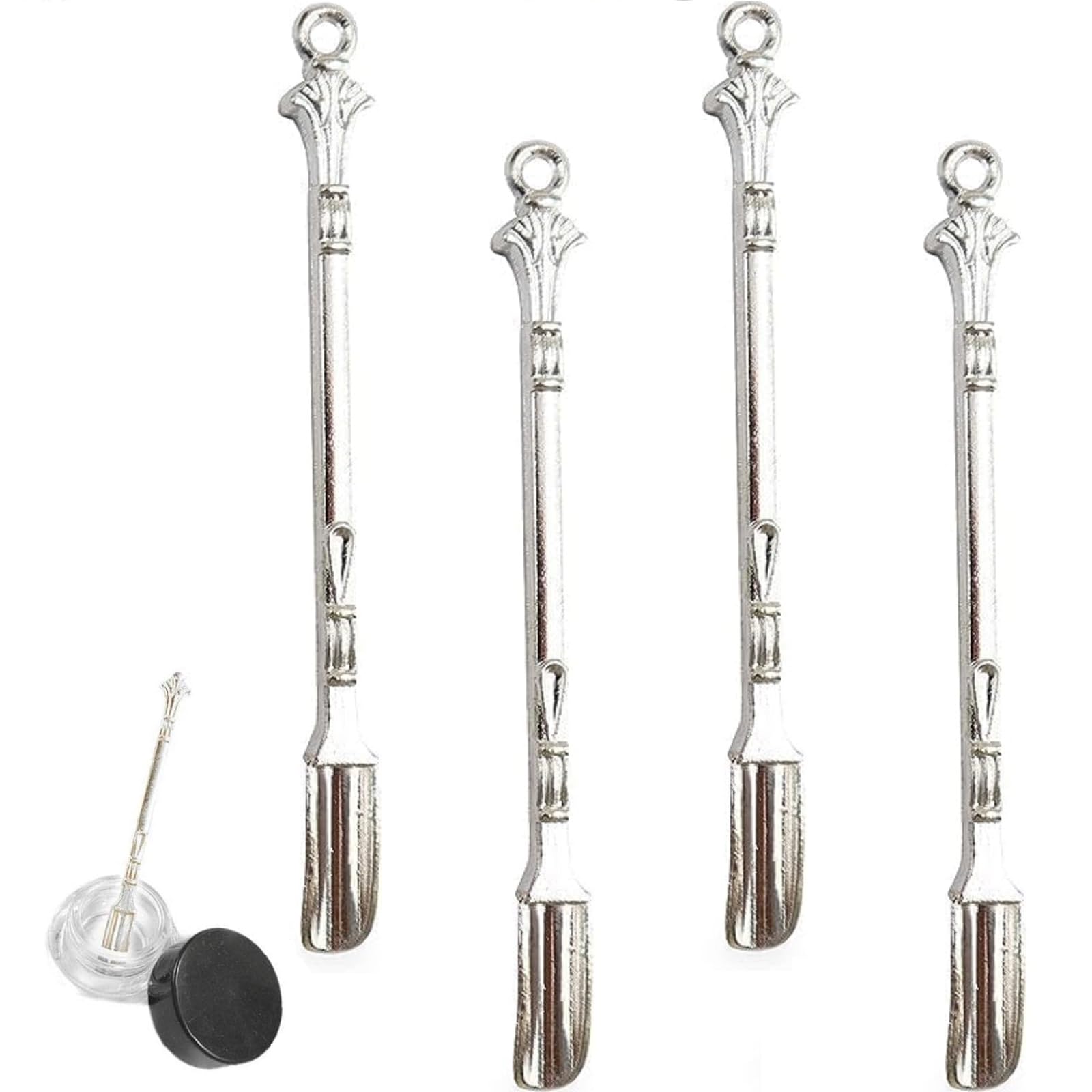 4 Mini Cucchiai Dosatori In Metallo FRUTA - Con Foro Per Snuff, Spezie, Polveri - 4 Colori