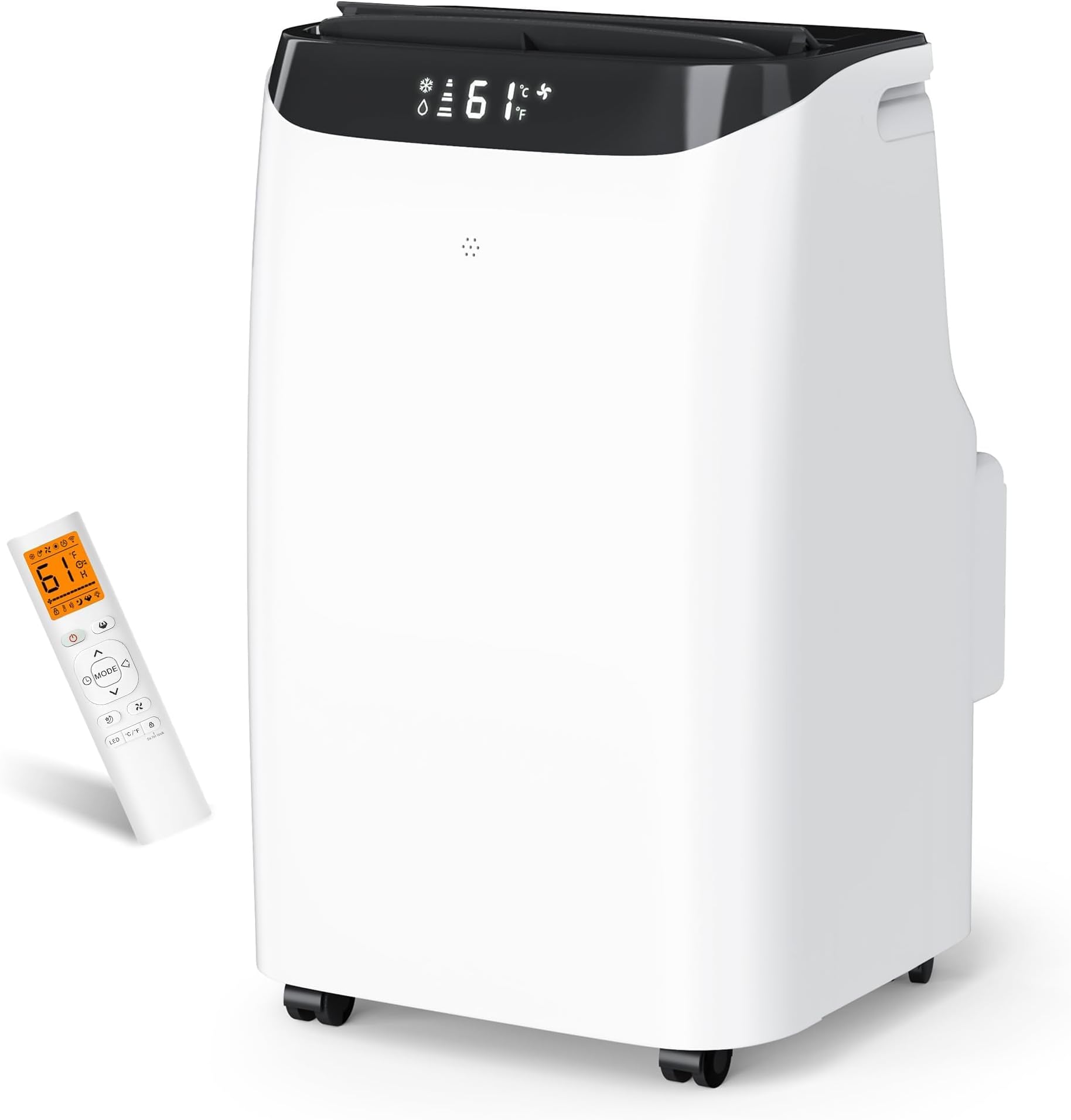 12000 BTU Portable Air Conditioners, Cools Up to 500 Sq.Ft, Free standing AC Unit, Cooling, Dehumidifier, Fan, Sleep Mode, Remote Control & Installation Kit, White