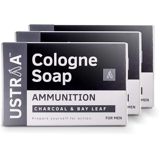 Ustraa Charcoal Soap 3 x 125 gm Pack - Dirt-Free Skin