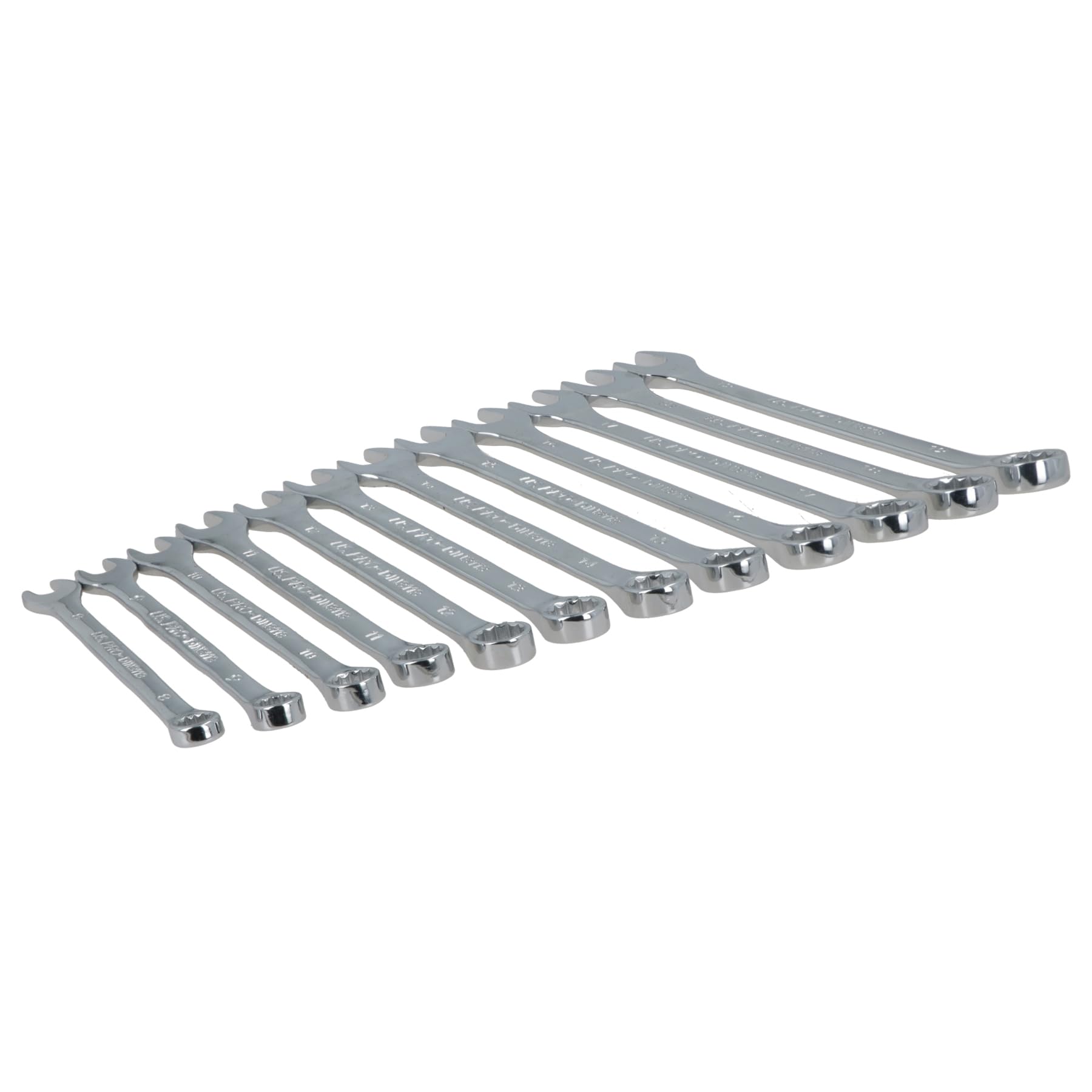 AB Tools Zestaw Kluczy, Układ Metryczny Klucz Pierścieniowy Otwarty 8mm – 19mm 12 szt