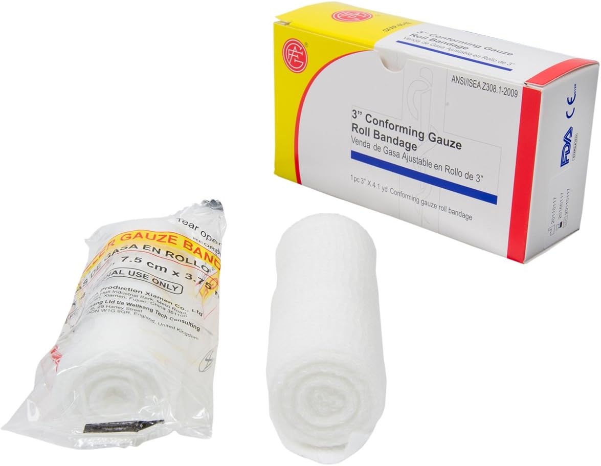 Genuine First Aid 3"x4.1 yds. Roller Gauze, 1/Box