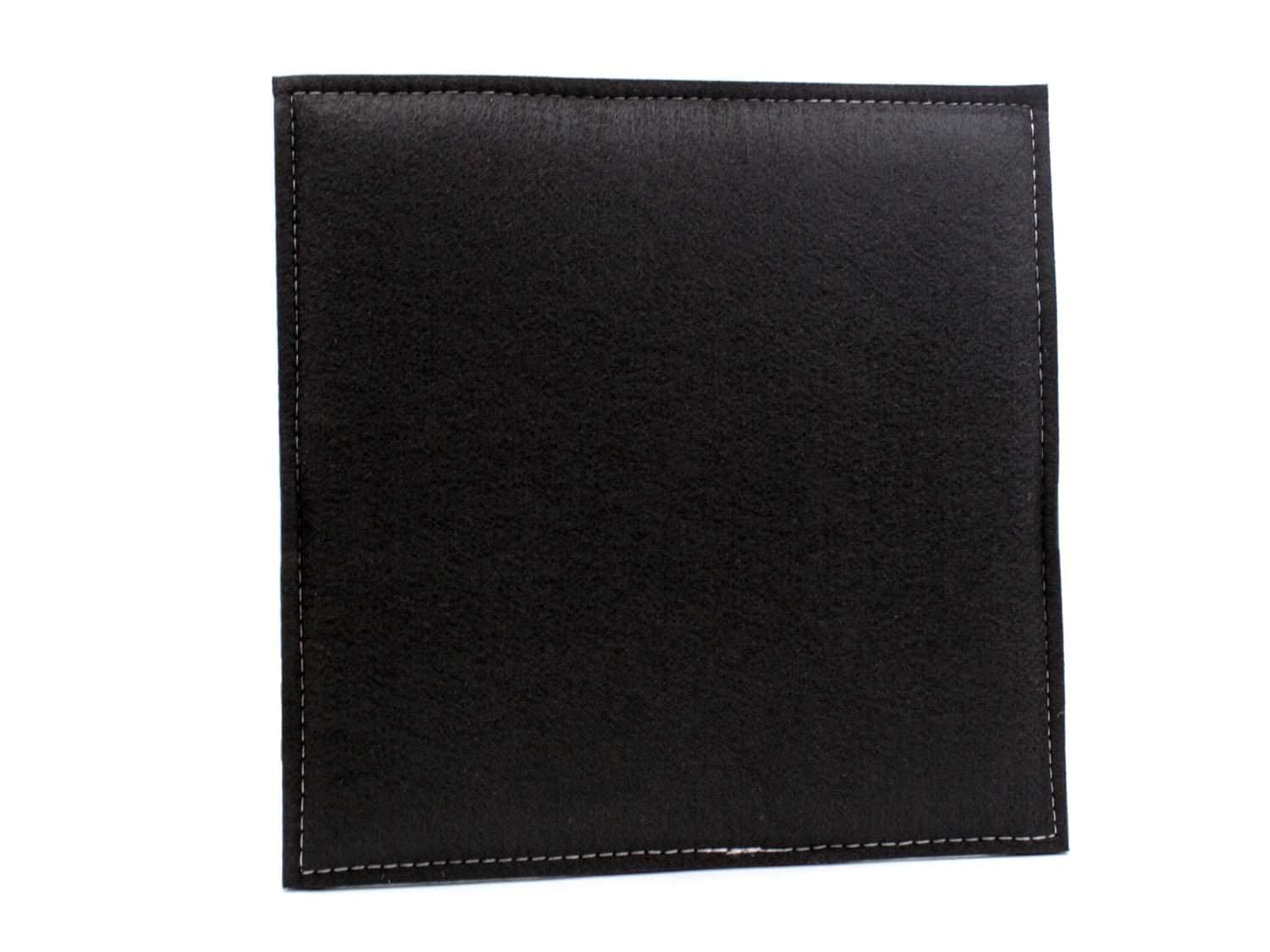 Juego de 6 cojines de asiento reversibles de fieltro de esquina en gris oscuro/negro. Cojín de silla lavable con relleno, resistente al exterior. 35x35cm