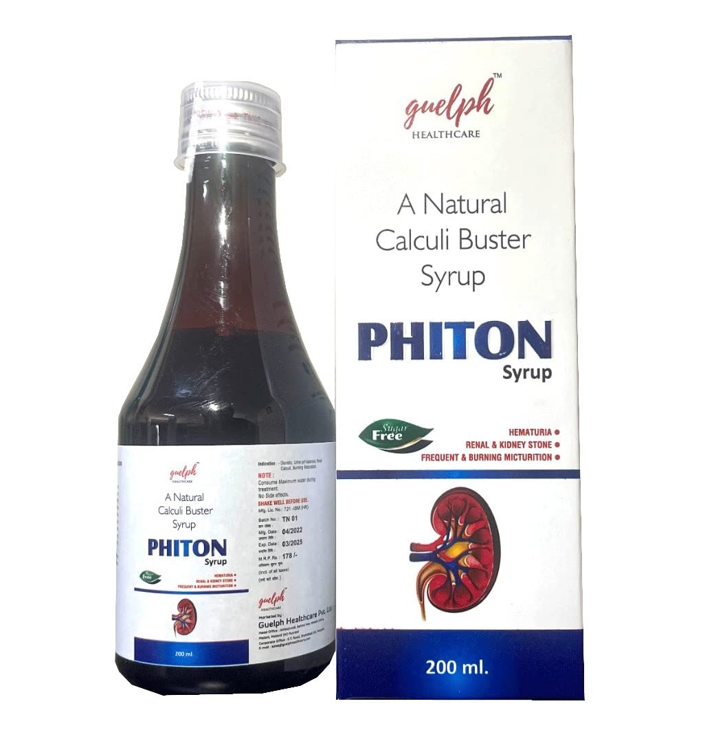 PHITON Ayurvedic Calculi Buster Kidney Stone 200ml Syrup | for Urinary Tract Infection | Guelph Healthcare® (B09YRR5D7H) Amazon Price History, Amazon Price Tracker