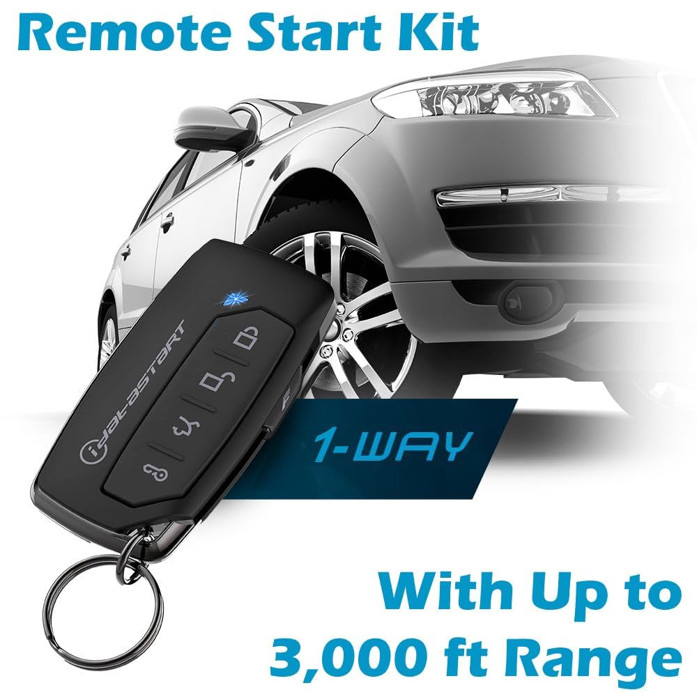 iDataStart Remote Starter KIT for Select Buick/Cadillac/Chevrolet/GMC/Saturn Vehicles 2006+ w/3000ft Range (1-Way, 5-Button, 2-Remotes)