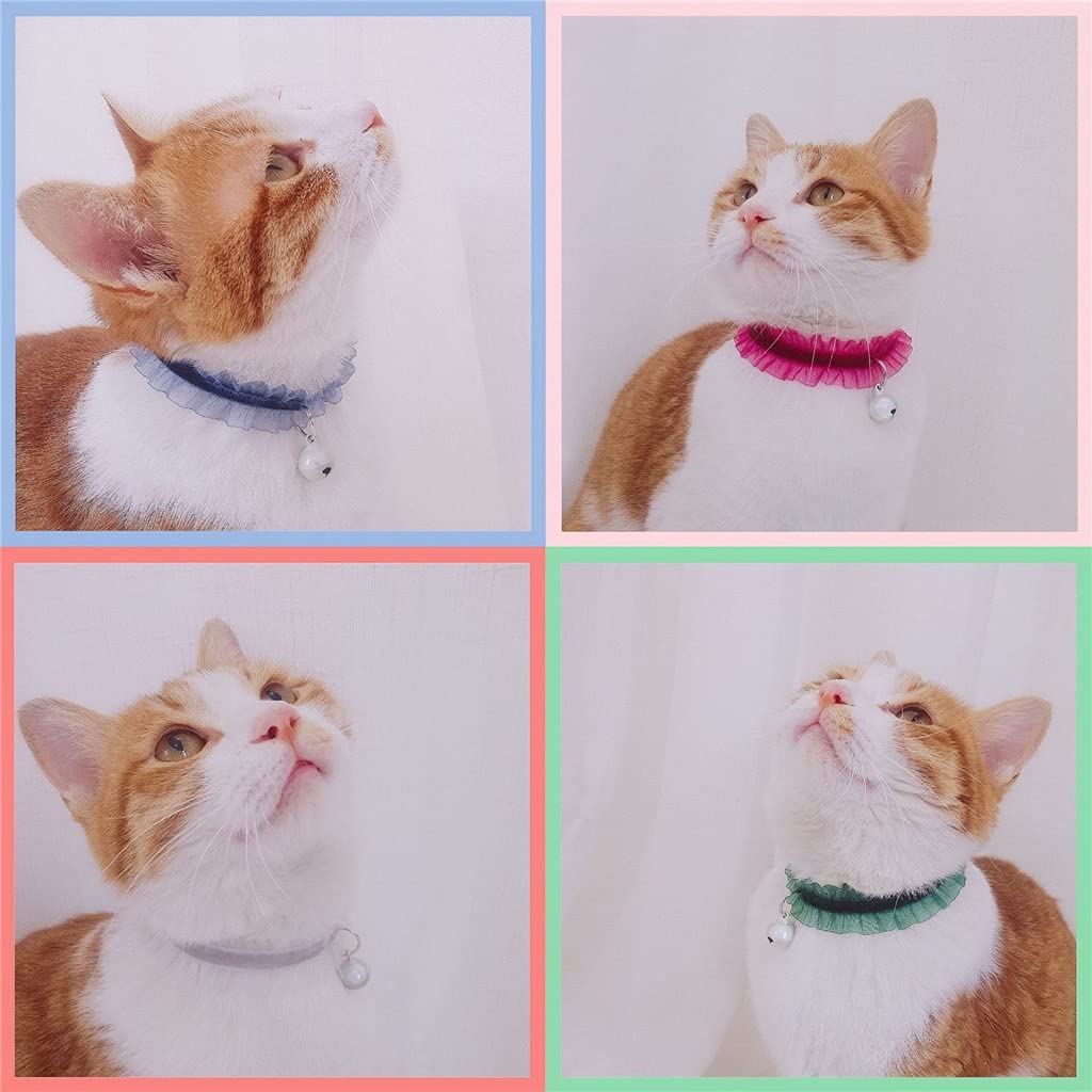 Elasticity Aksamitna koronka Zwierzęta Koty Kołnierz z Dzwonkiem Chihuahua Królik Naszyjnik Bowtie Szczeniak Psy Dzwonki Naszyjniki Akcesoria dla kotów (Sliver Small)