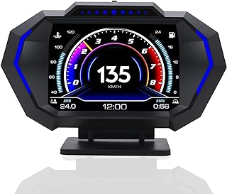 KAOLALI Head Up Display OBD2 GPS Auto HUD Tacómetro Digital Universal Digital Velocímetro con Aviso de Velocidad, Recordatorio de Fatiga, MPH KM/H para Todos los Vehíc