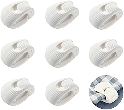 DMEEK Bed Sheet Clip Set of 8 Strong Needle-Free Anti-Shift Blanket Clip Bed Sheet Slip Prevention Bed Sheet Fixer Lightweight and Compact Non-Slip (White)