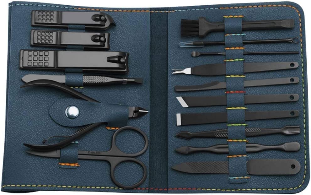ProBytes 16 Piece Unisex Grooming Kit, His Her Manicure Set, Pedicure, Hand Foot Facial Nail Intimate Personal Care - Image 3