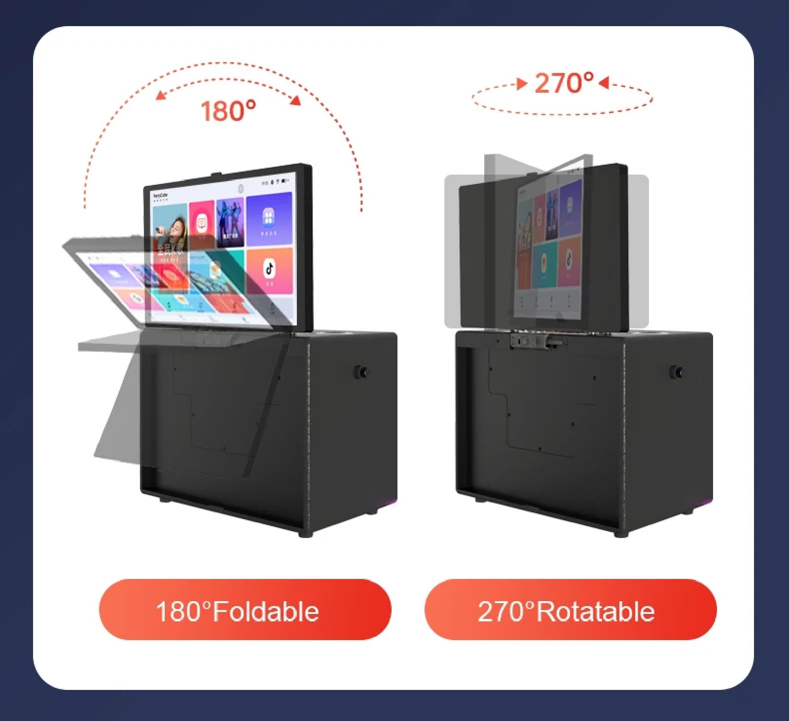 KTV - Sistema karaoke con display da 14,1", RAM da 2 GB, HDD da 500 GB, Bluetooth 5.0, WiFi a 2,4 GHz, microfono e treppiede, per intrattenimento familiare