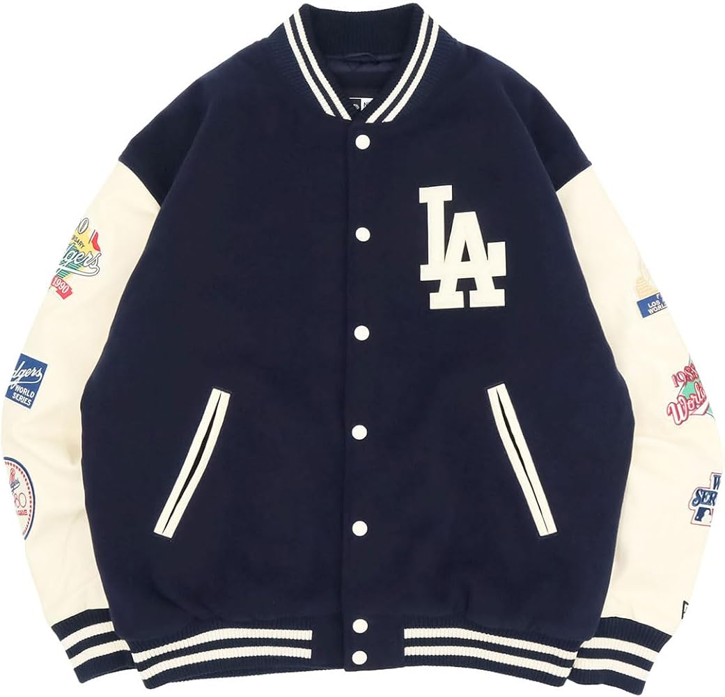Amazon | [ニューエラ] 韓国企画 ジャケット MLBスタジャン LAネイビー