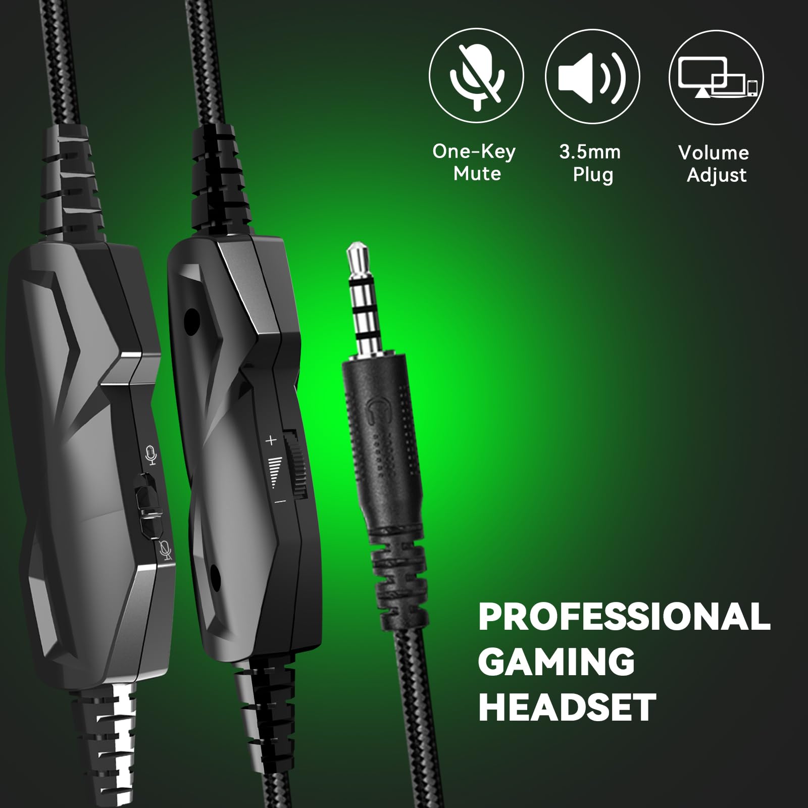 IMYB Casque de jeu, A88 (noir vert)